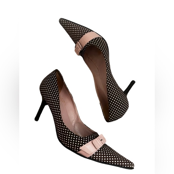 Casadei Shoes - Casadei Brown Polka Dot Pumps